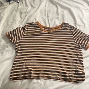 H&M mustard striped tee shirt